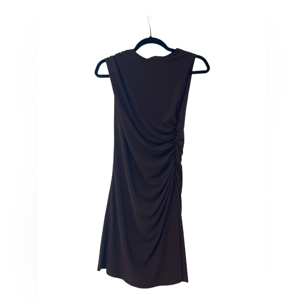 Zara Brown Asymmetrical Sheath Dress Sleeveless Crew Neck
